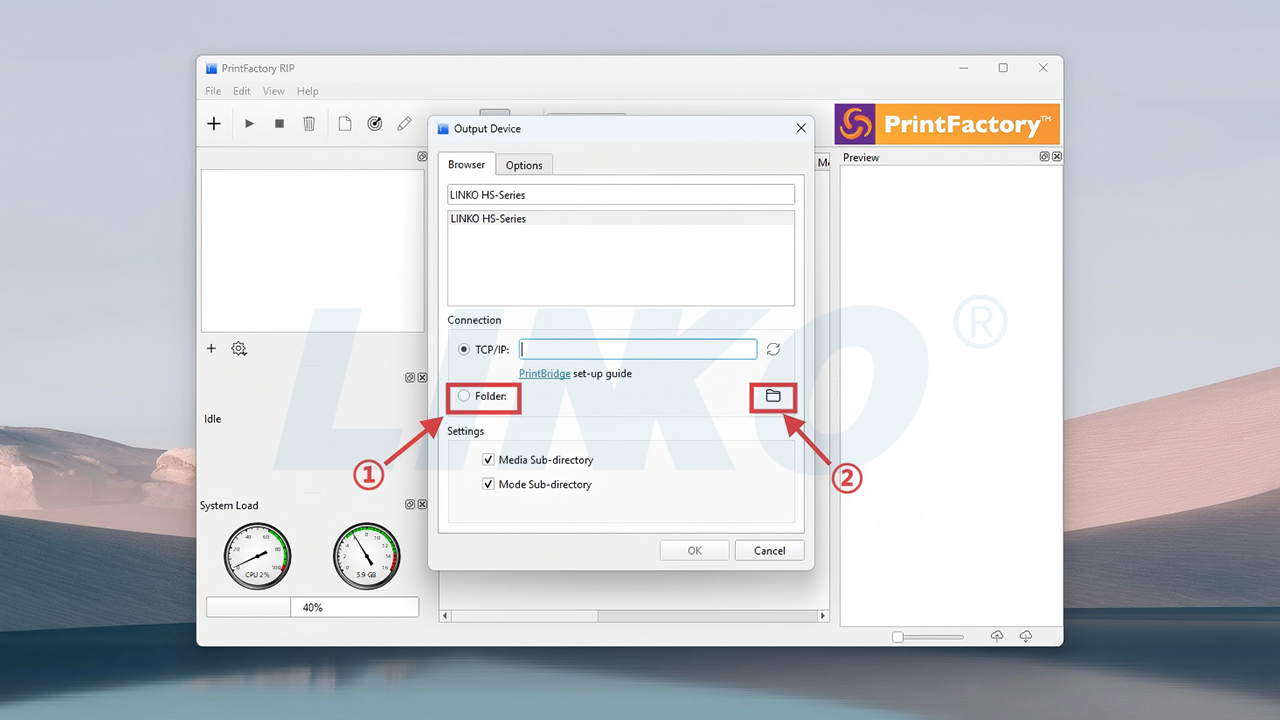 PrintFactory Output Path Setup Guide - LINKO DTF Printer